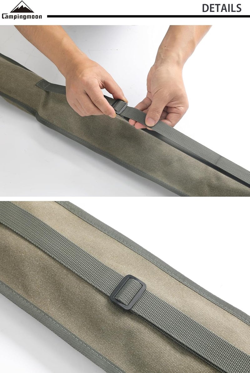 Campingmoon Canvas Pole Pile Driver Case Carrying Bag Tripod Stand Storage Case D-240B - Image 4